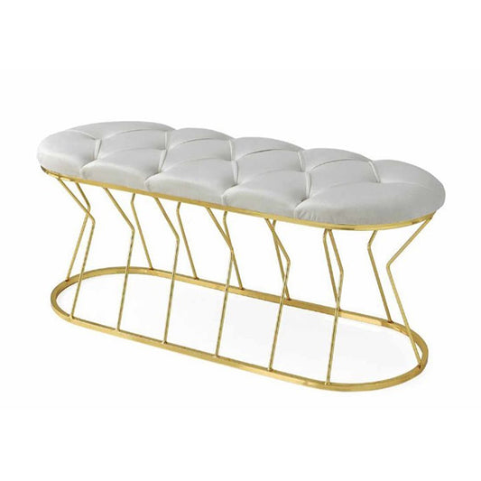 BENCH CHESTER WHITE AND GOLD