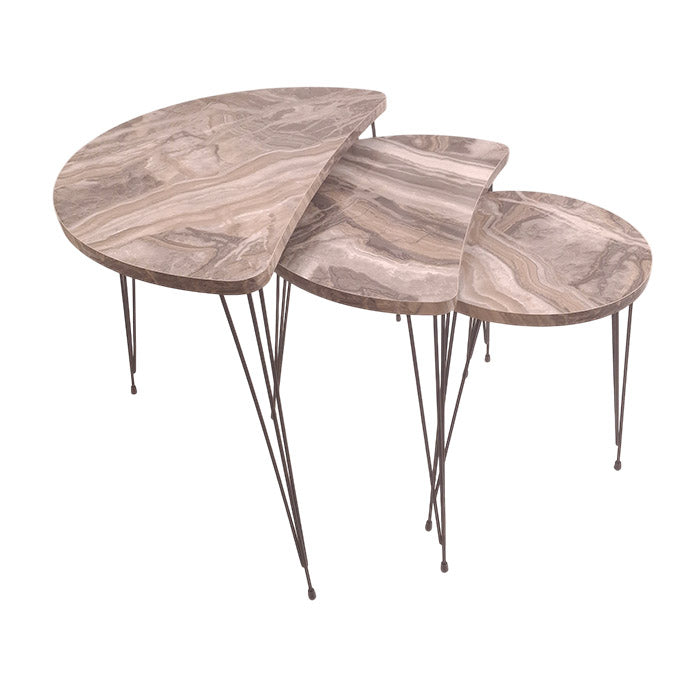 COFFE TABLE TRIPLE SET DESIGN DEMILUNE