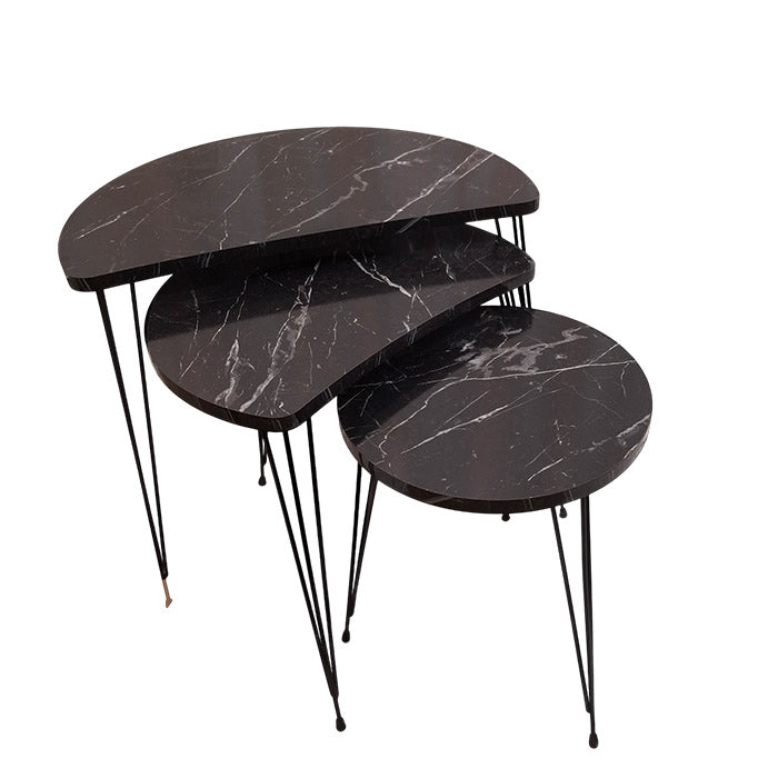 COFFE TABLE TRIPLE SET DESIGN DEMILUNE