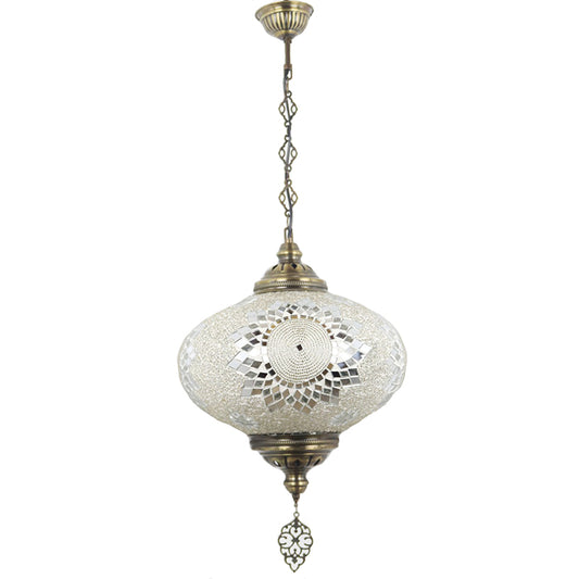 MOSAIC GLASS CHANDELIER ONE GLOBE