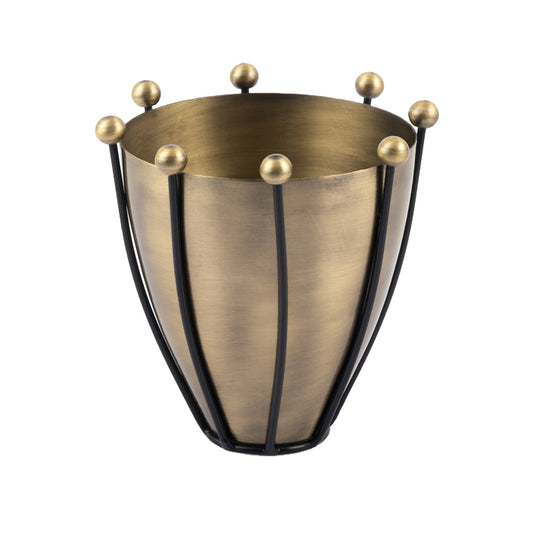 DECOR GOLD METAL VASE 16 CM CEMILE