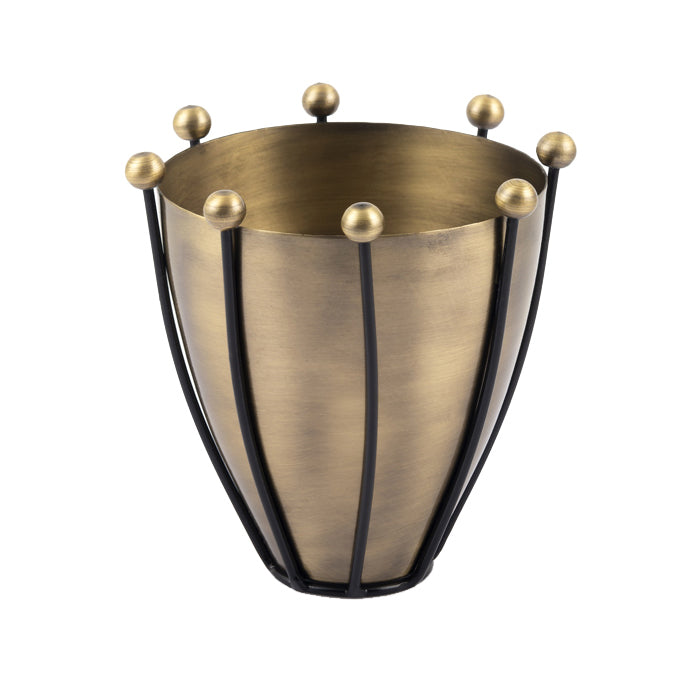 DECOR GOLD METAL VASE 16 CM CEMILE