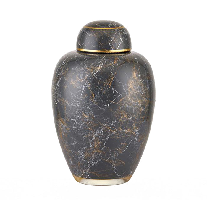 DECOR VASE BLACK OVAL CUBE 30 CM CEMILE