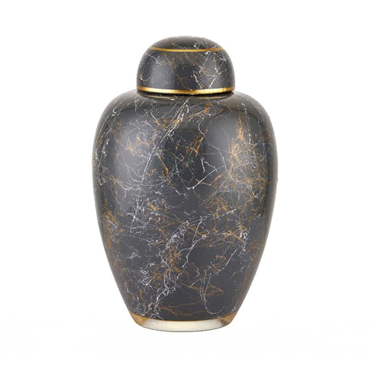 DECOR VASE BLACK OVAL CUBE 30 CM CEMILE