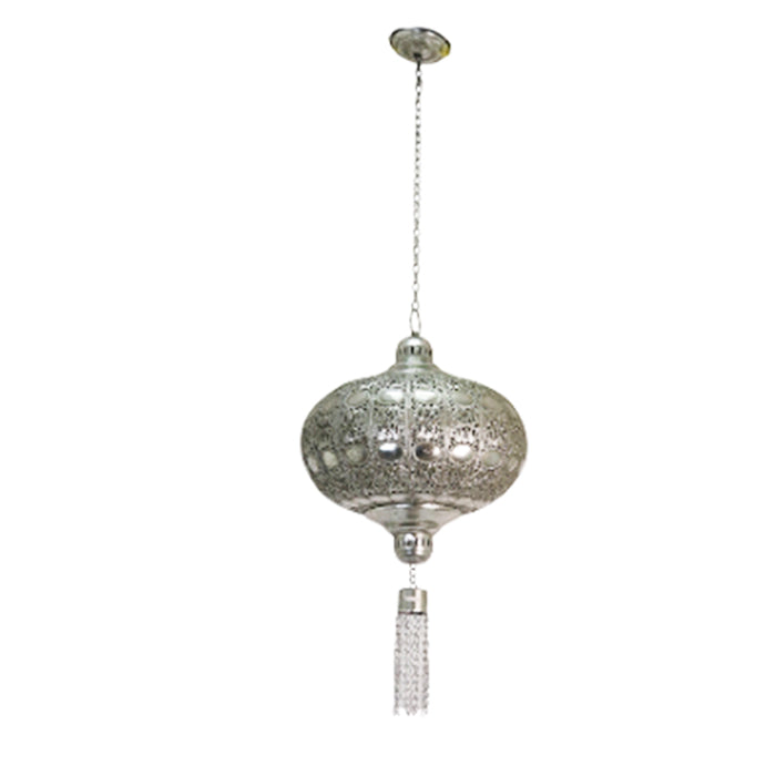 METAL CHANDELIER LASER DESIGN ONE GLOBE