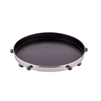 DECOR SILVER ROUND TRAY CEMILE