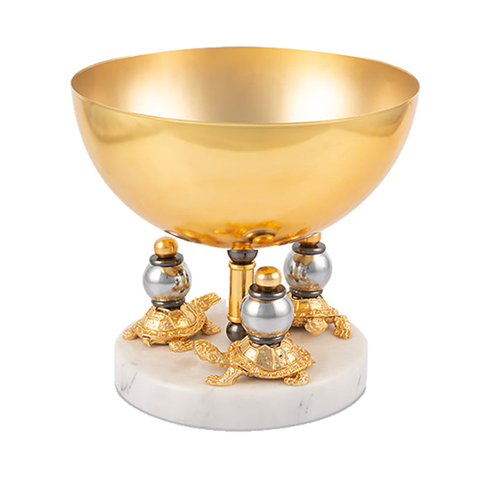 DECOR BOWL TORTOISE DESIGN DECOR GOLD 35 CM CEMILE
