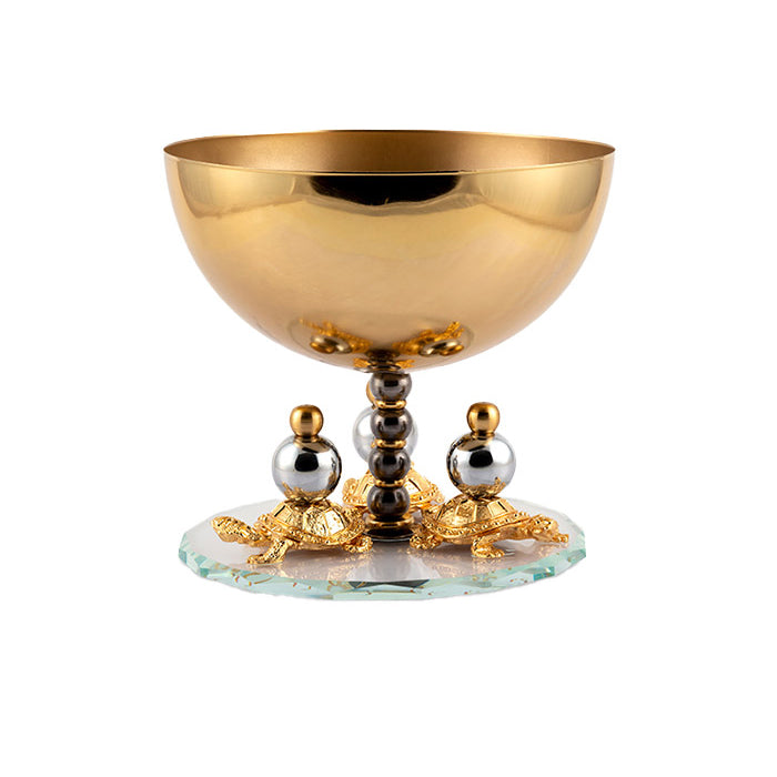 DECOR BOWL TORTOISE DESIGN GOLD DECOR 25 CM CEMILE