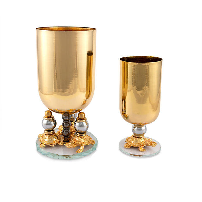 DECOR VASE GOLD TORTOISE DESIGN CEMILE