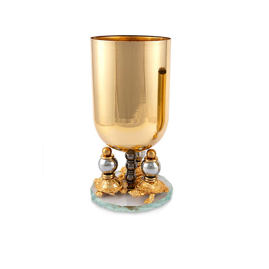 DECOR VASE GOLD TORTOISE DESIGN CEMILE