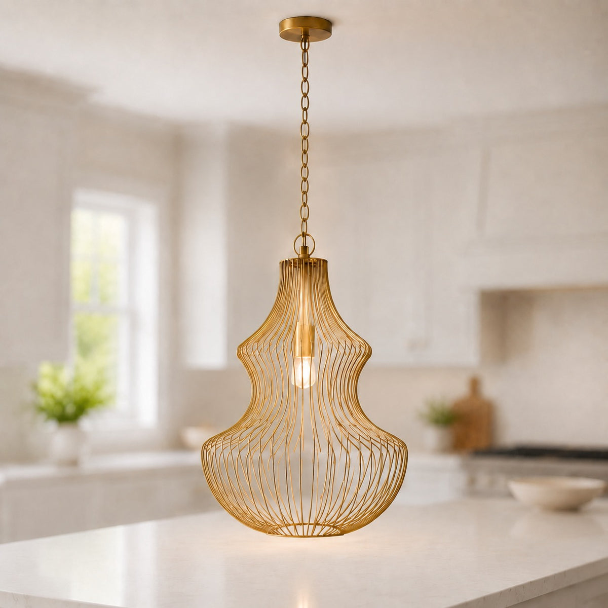 PENDANT LIGHT NL PTMD SHERR GOLDEN 47 CM