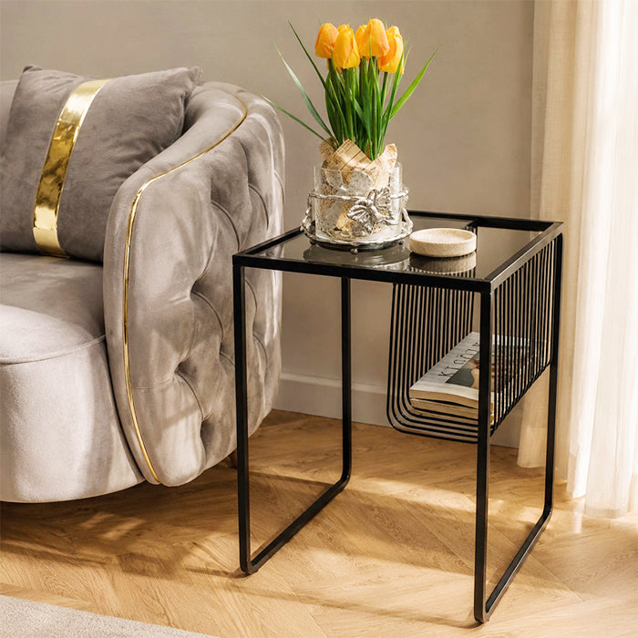 SIDE TABLE  METAL BLACK 40 CM
