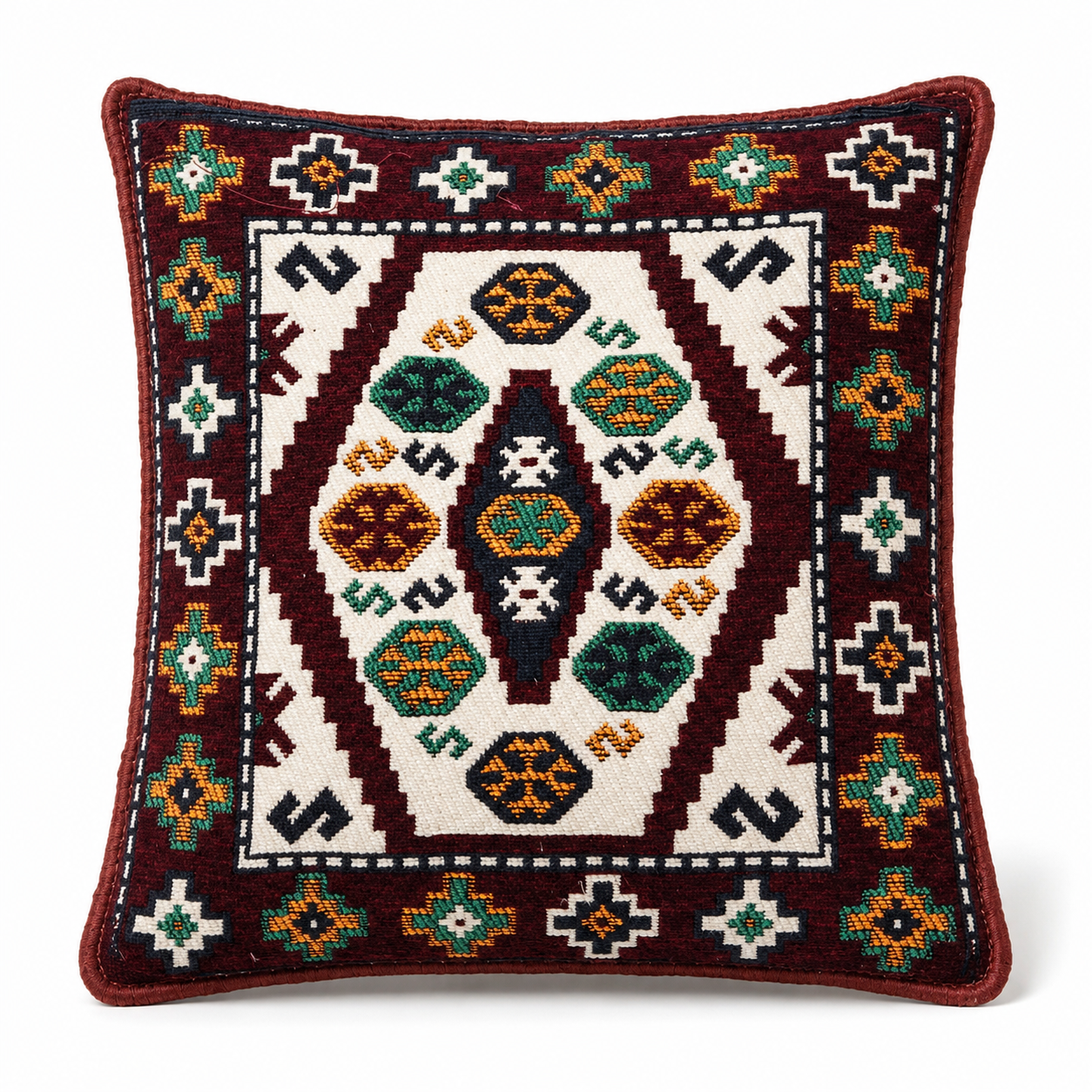 VELVET CUSHION COVER 45X45 CM MAROON