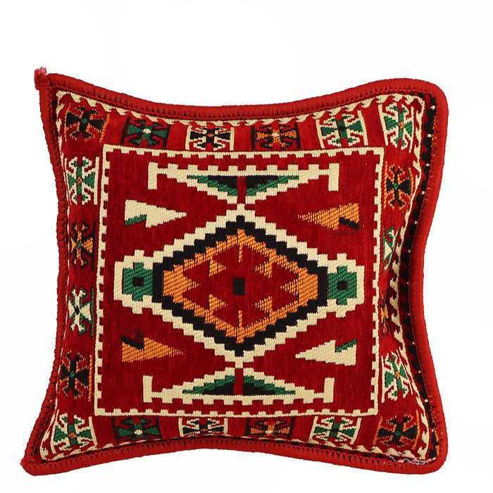VELVET CUSHION COVER 45X45 CM RED