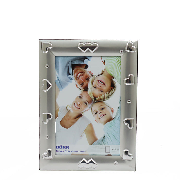 PHOTO FRAME 10X15CM SILVER STAR SILVER HEART