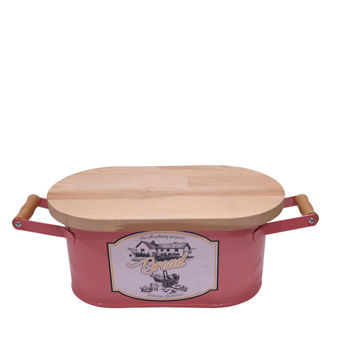THE MIA GALVANIZED BREAD CONTAINER PINK