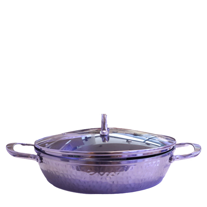 BIANCA LUNA 28 CM SILVER POT  HAMMER DESIGN