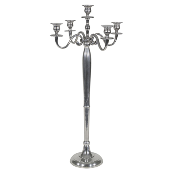 PTMD CANDELABRA ALUMINIUM SILVER DECOR