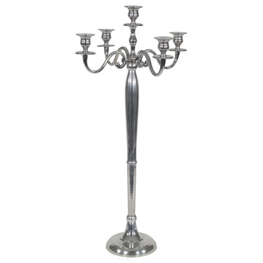 PTMD CANDELABRA ALUMINIUM SILVER DECOR