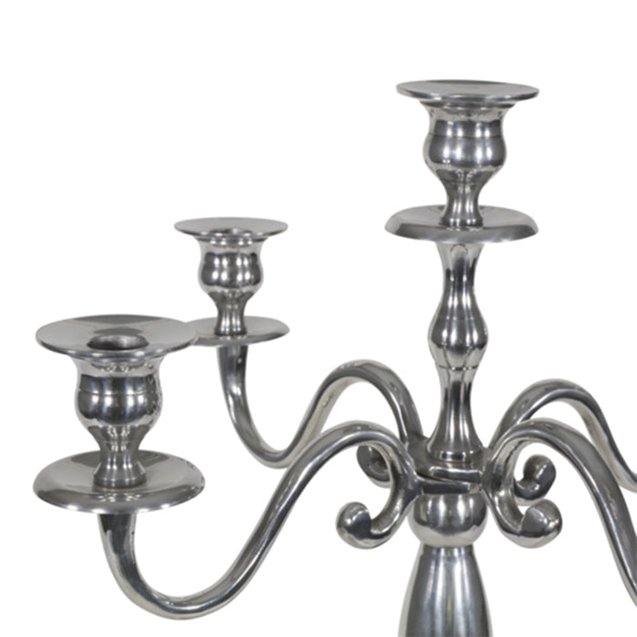 PTMD CANDELABRA ALUMINIUM SILVER DECOR