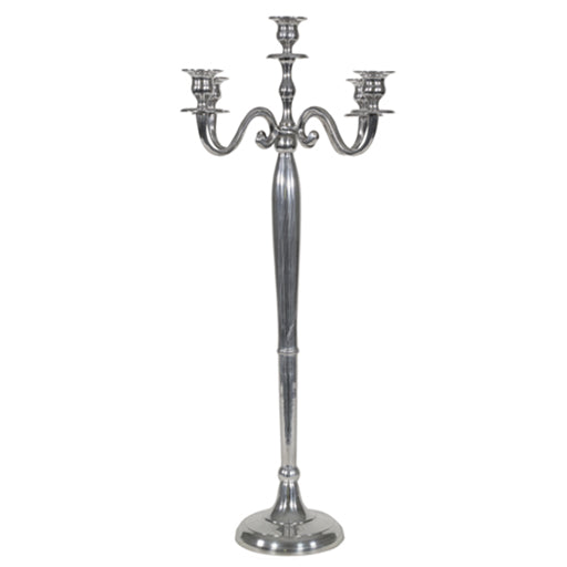 PTMD CANDELABRA ALUMINIUM SILVER DECOR