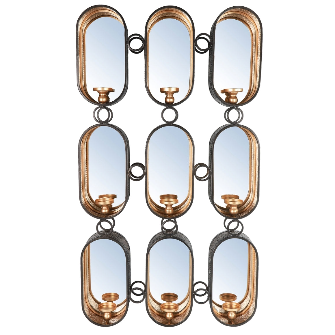 WALL DECOR WALL MIRROR CANDLE HOLDER 110 CM