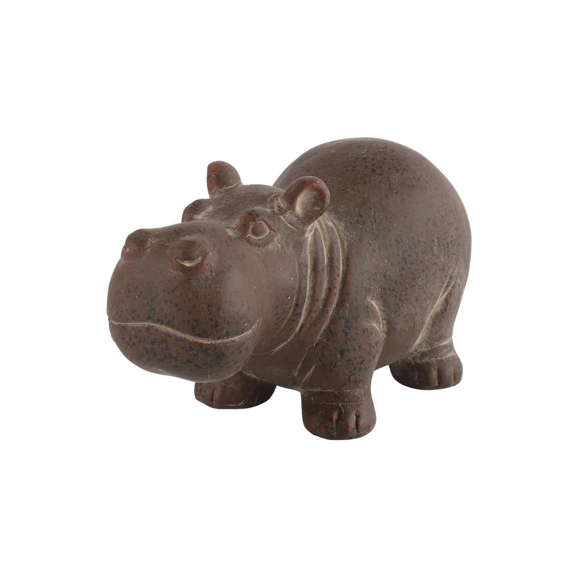 DECOR STATUE HIPPOPOTAMUS BROWN