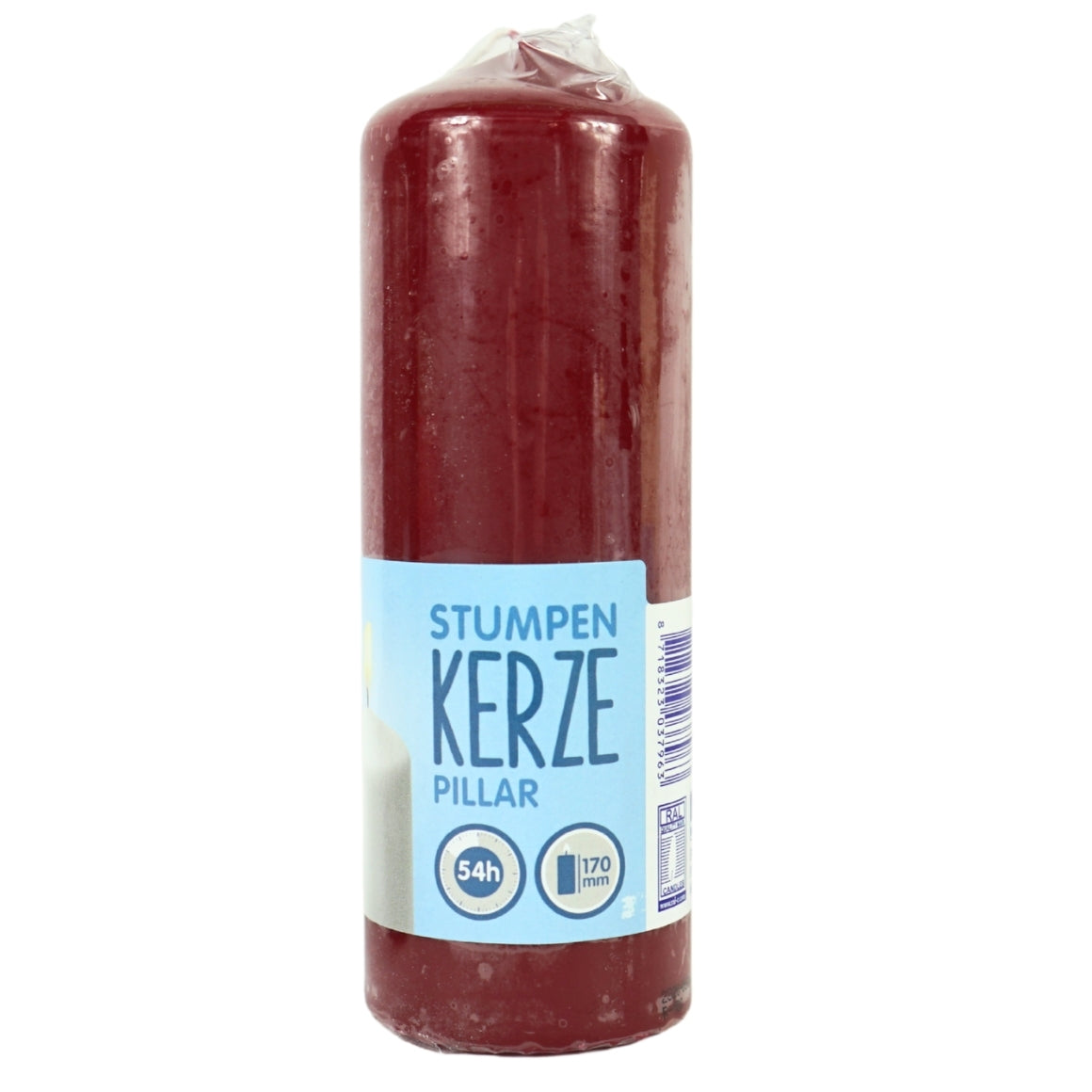 RED PILLAR CANDLE 6x17 CM