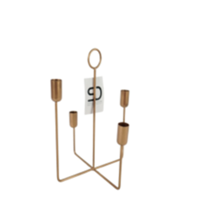 CANDLE HOLDER FOUR METAL BRONZE DECOR 26 CM
