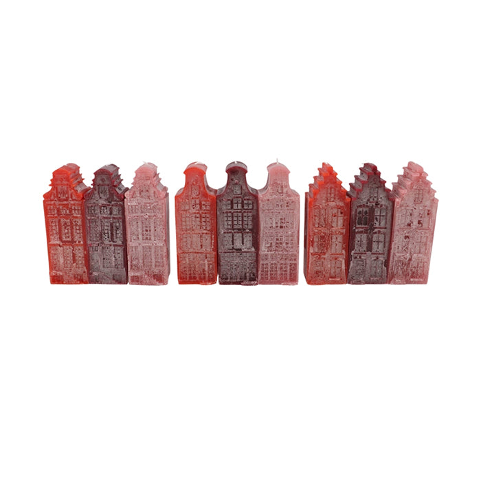 RED CANDLE AMSTERDAM HOUSE SHAPE 16 CM