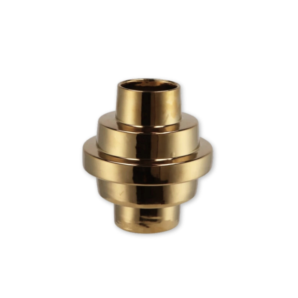 STAIRS SHINY GOLD VASE  20CM