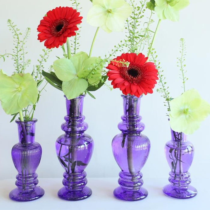 CANDLE HOLDER VENICE PURPLE VASE 23 CM
