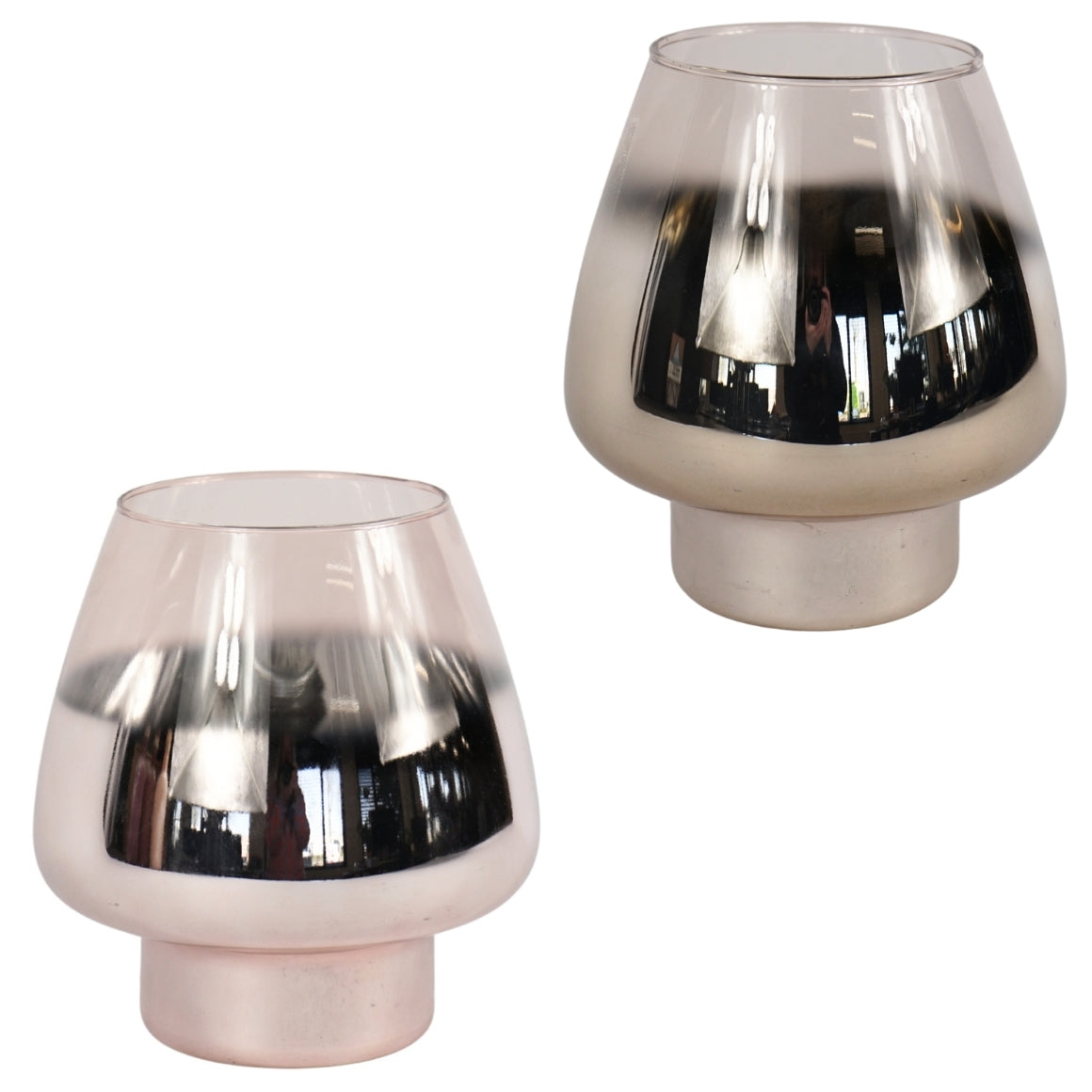 DECOR WINDLIGHT METALIC SILVER 18 CM