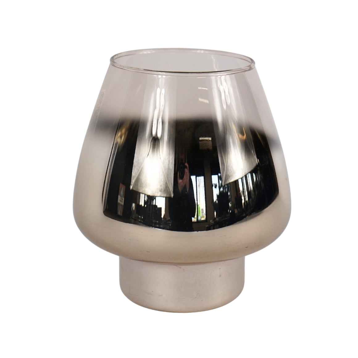 DECOR WINDLIGHT METALIC SILVER 18 CM
