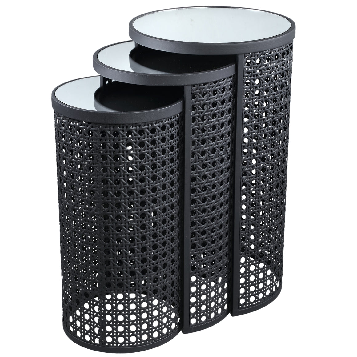 COFFEE TABLE BLACK 70 CM 3 PCS SET