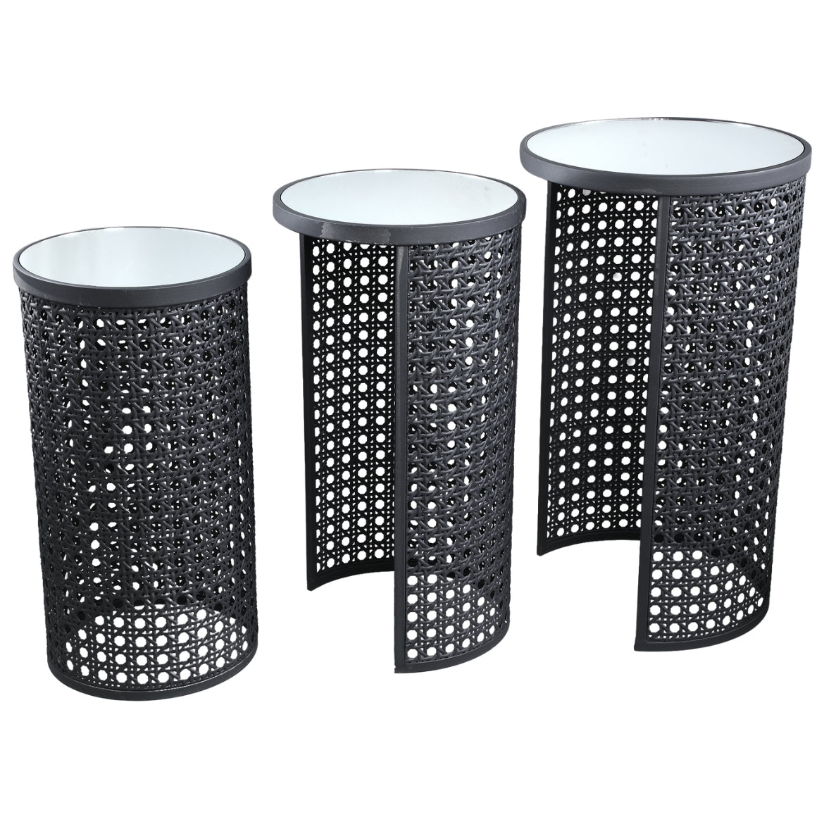 COFFEE TABLE BLACK 70 CM 3 PCS SET
