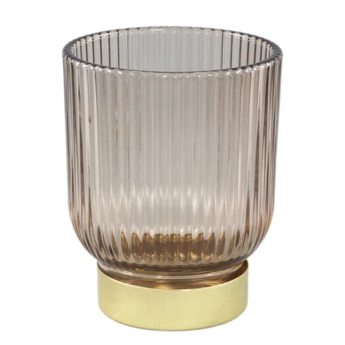 TEALIGHT HOLDER  PTMD SIERRA GOLD 13 CM