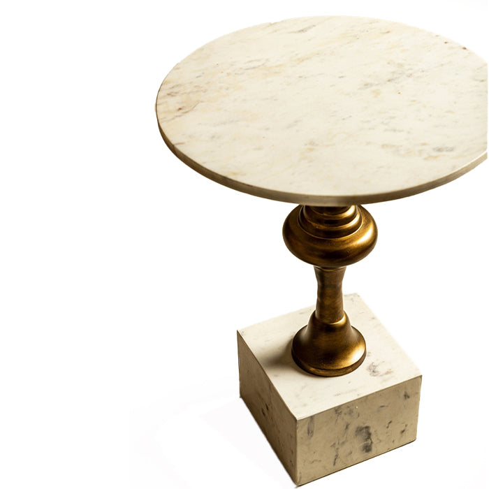 SIDE TABLE PTMD ALANO MARBLE 55 CM