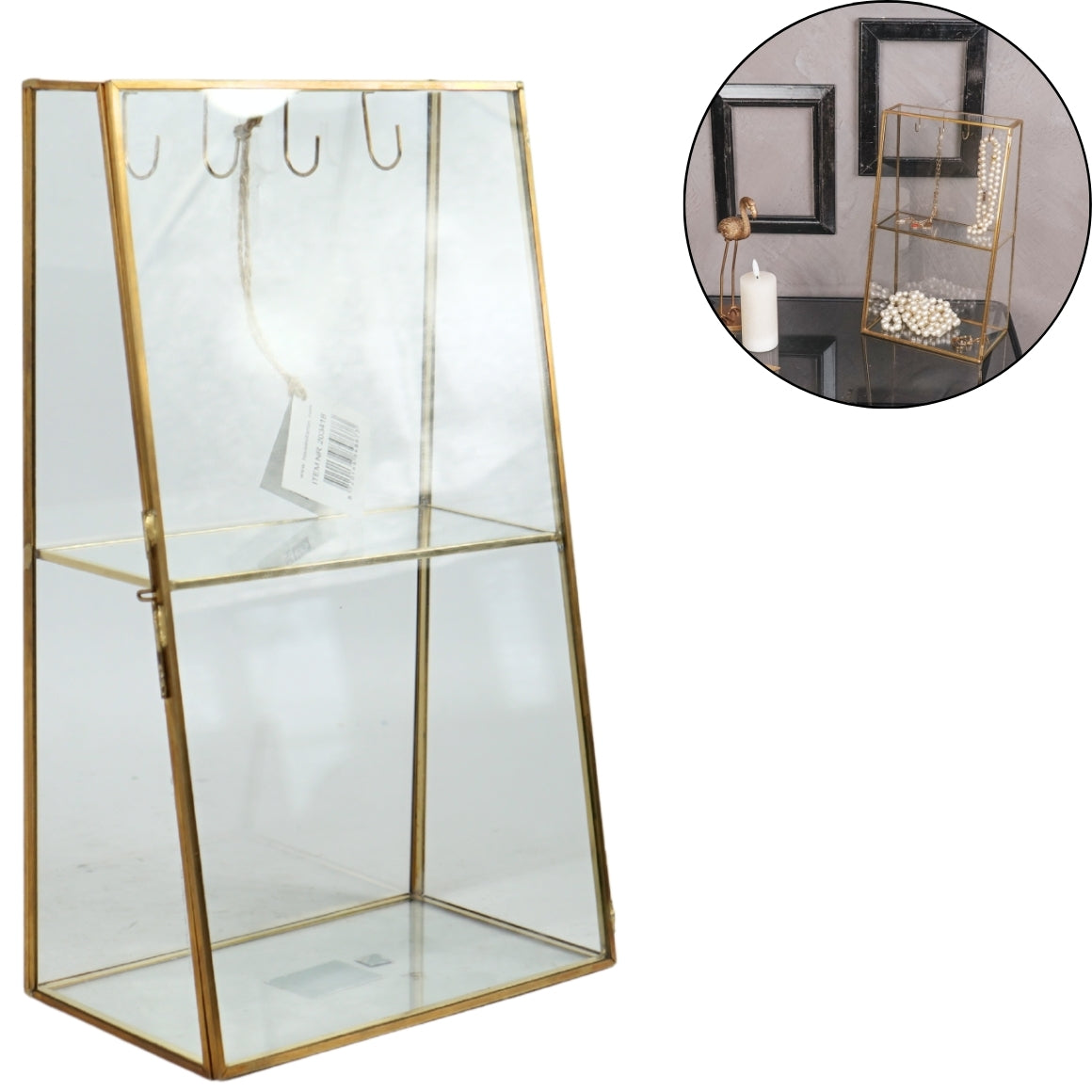 DECOR NL JEWELLERY CABINET GOLD 31 CM