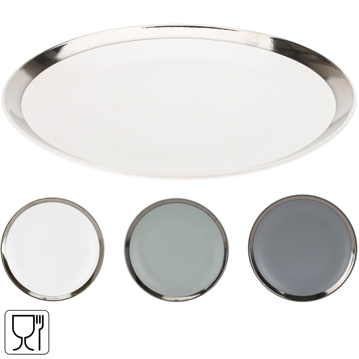 DECOR SIAKI PLATE SILVER 27 CM