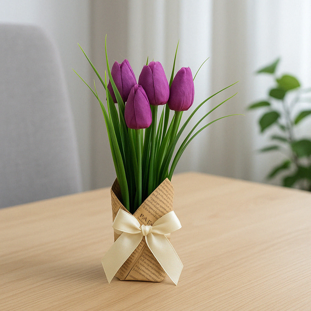 ARTIFICIAL FLOWER NL TULIP IN GIFT WRAP 23 CM