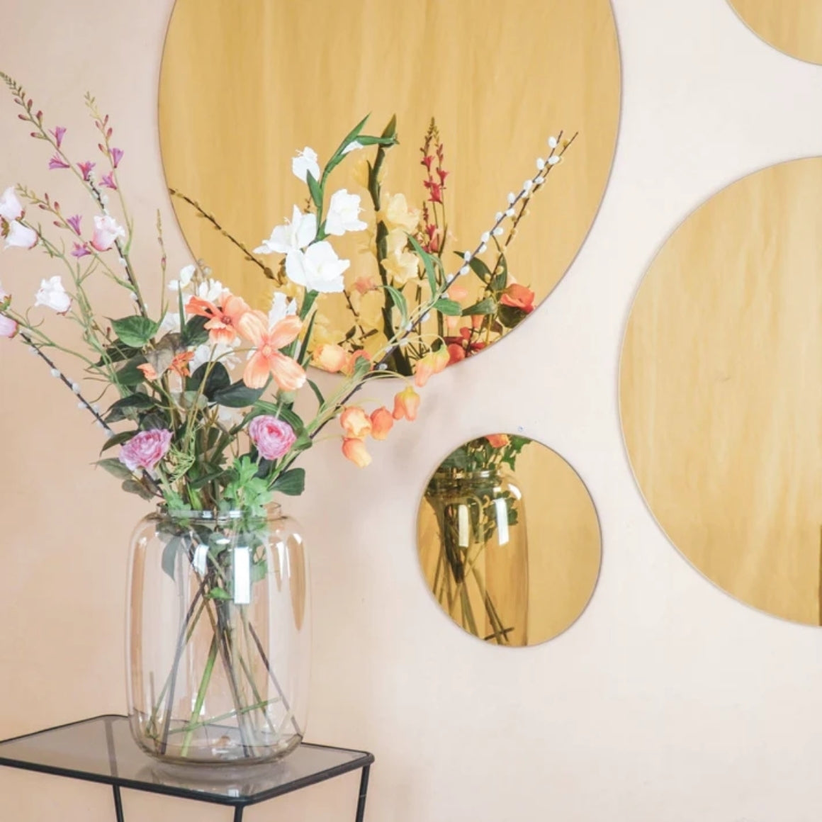 WALL DECOR WALL MIRROR ROUND GOLD