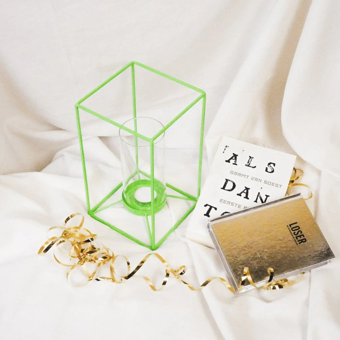 LANTERN GREEN DECOR  25 CM