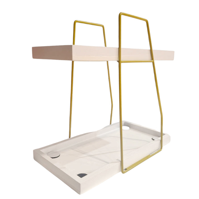 COFFEE STATION ORGANIZER METAL WHITE SHELF