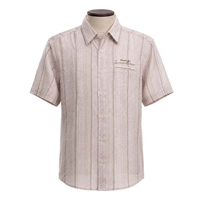 PALMEN BROWN & WHITE SHORT SLEEVE