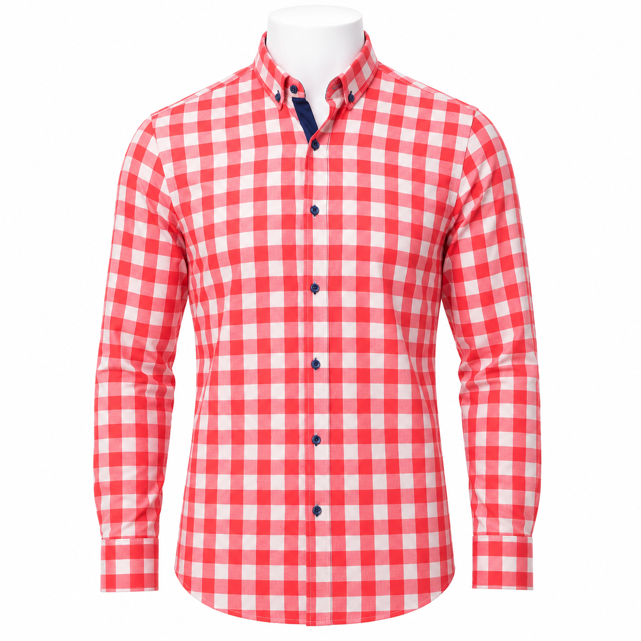 PALMEN CHECKED RED AND WHITE SHIRT