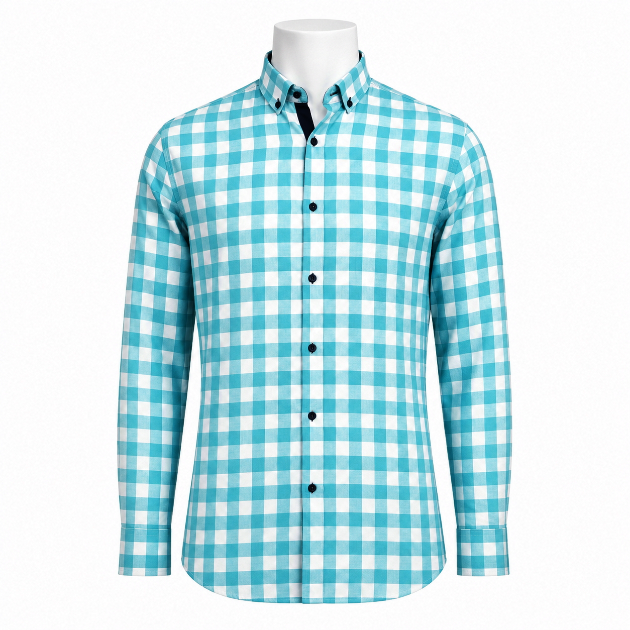 PALMEN CHECKED TURQUOISE SHIRT