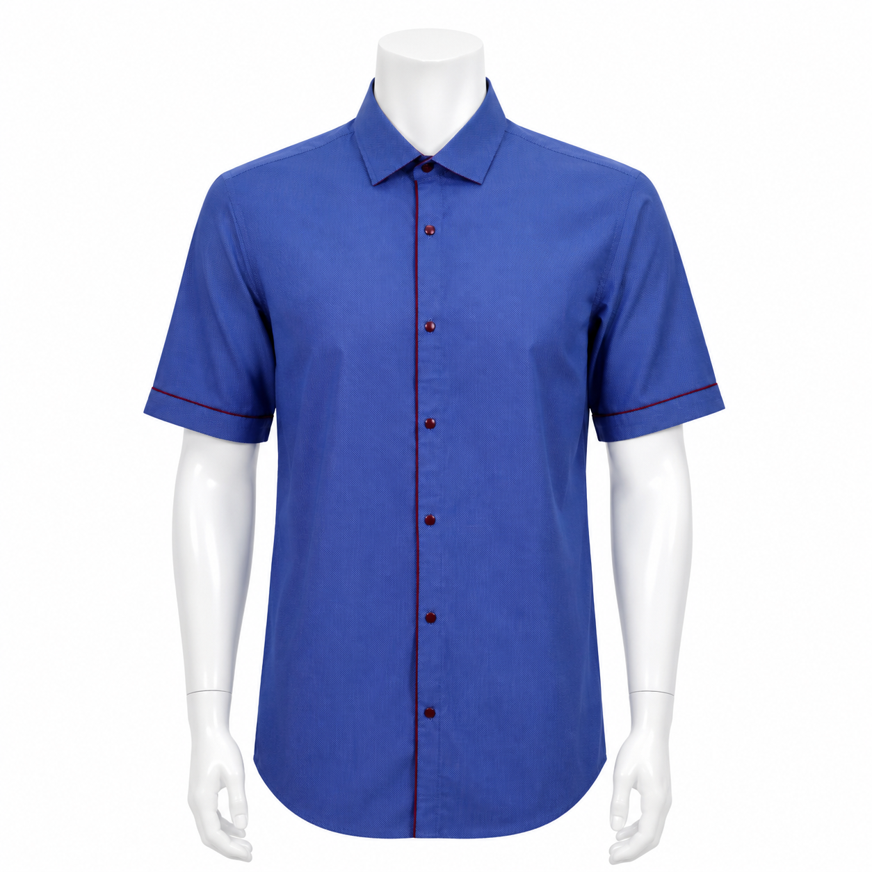 PALMEN BLUE AND MAROON SHIRT  SHORT SLEEVE