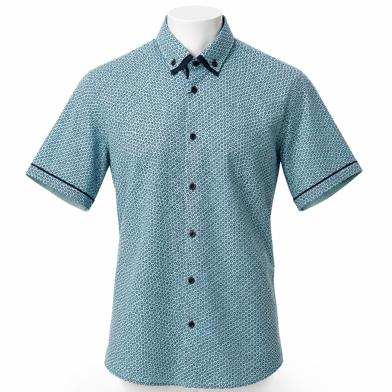 PALMEN BLUE FLORAL SHORT SLEEVE