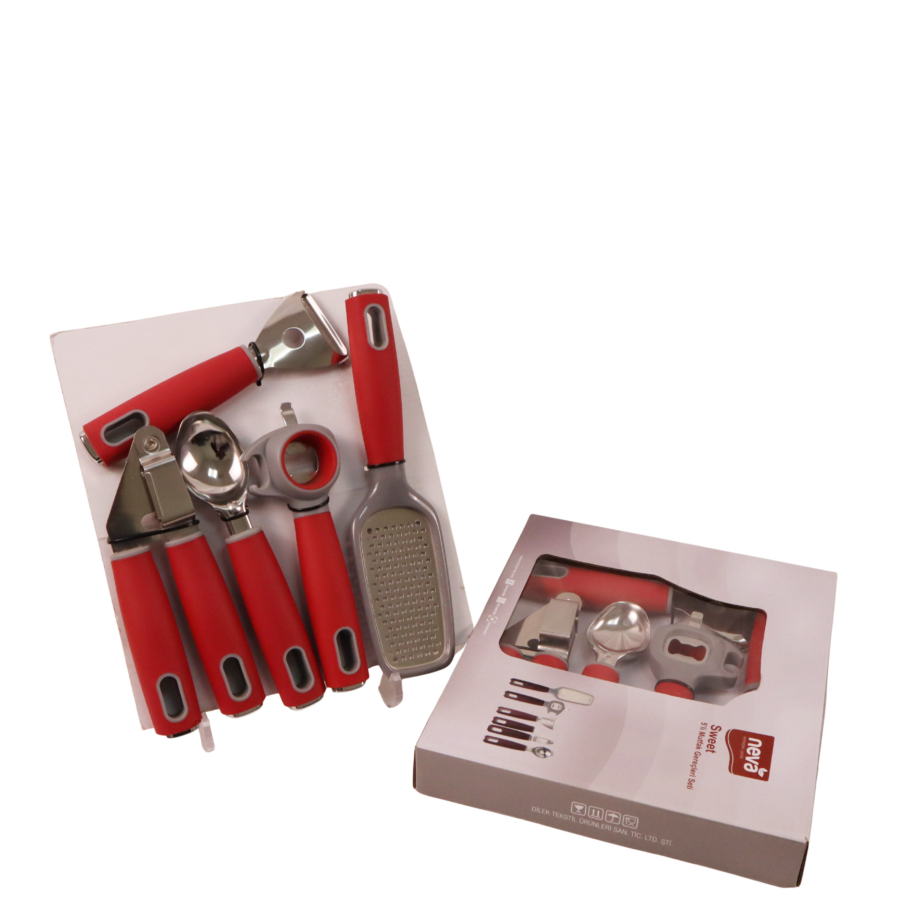 NEVA RED 5 PCS KITCHEN SET